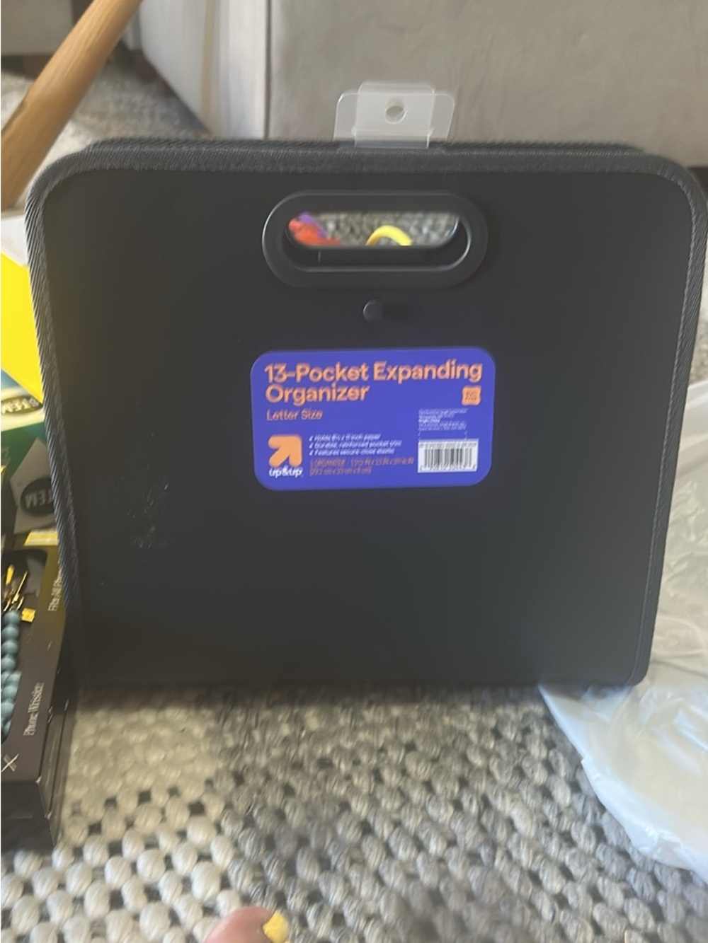 Up&Up Black 13-Pocket Expanding File Organizer with Handle